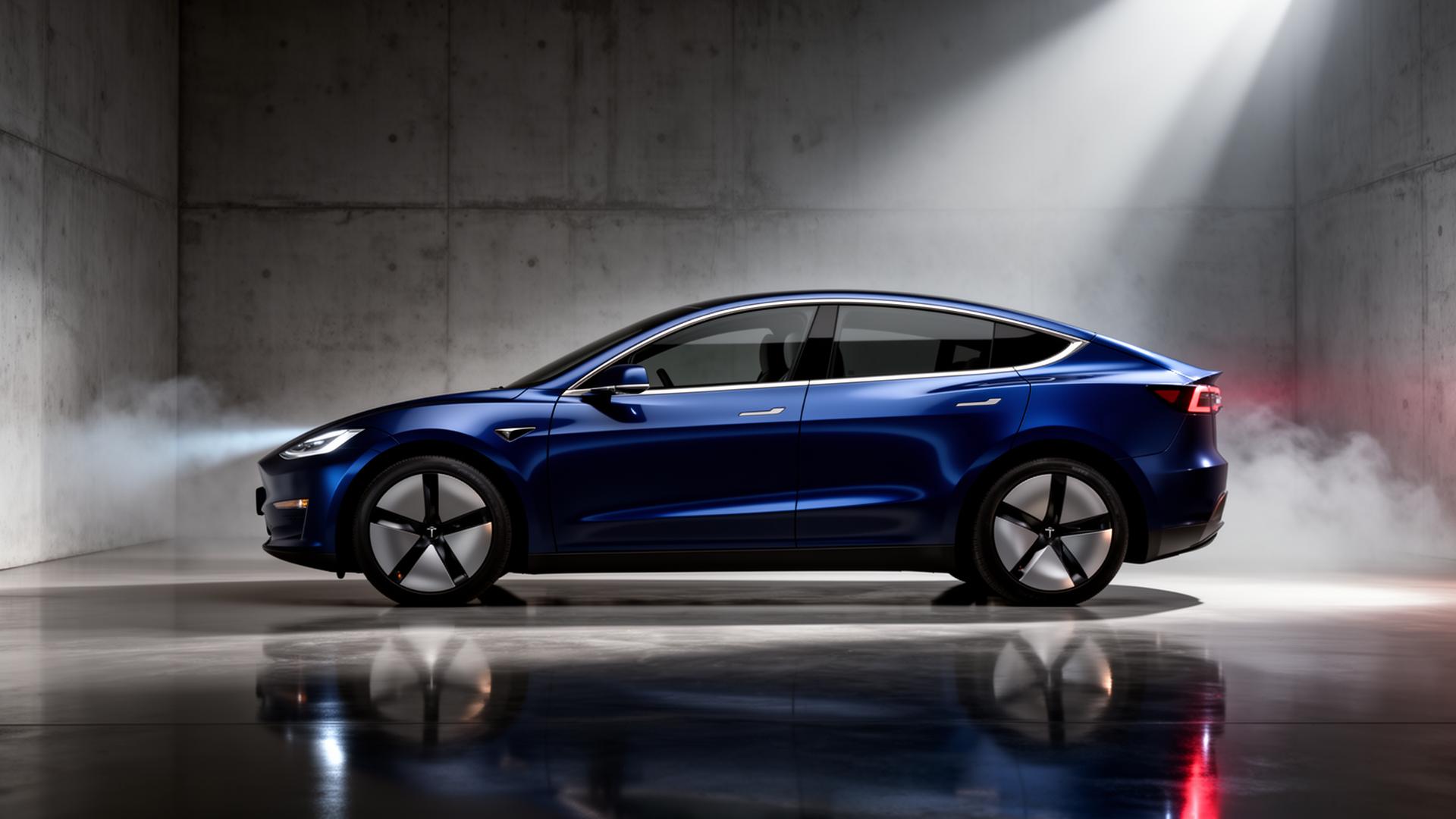 Vehículo eléctrico premium en showroom